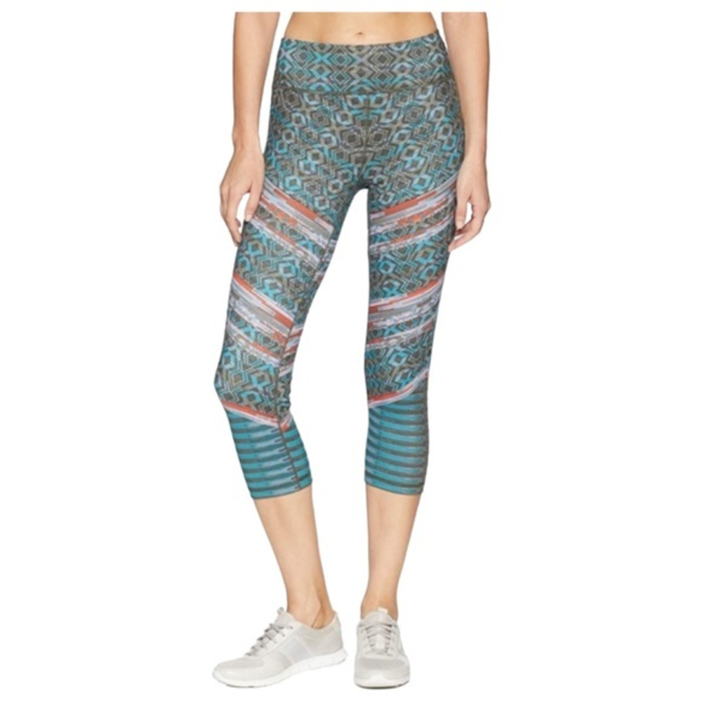 Prana Womens Green Tribe Roxanne Capri Leggings‎ Medium